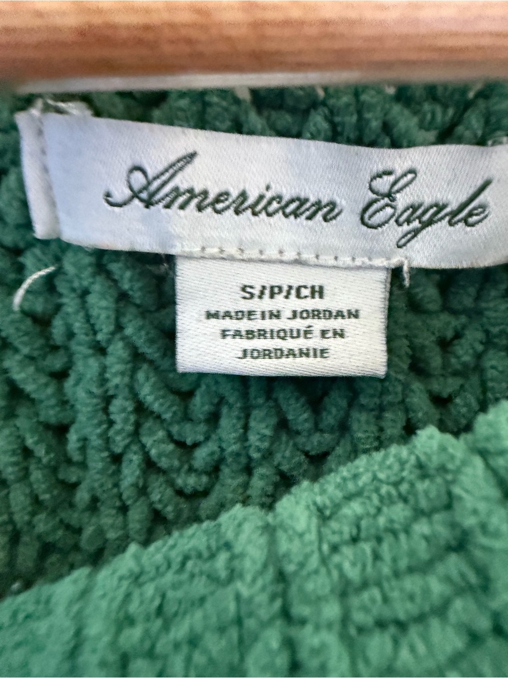 American Eagle Outfitters Chenille Green Cozy Crewneck Sweater - Picture 2 of 3